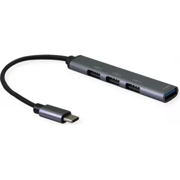 SECOMP STANDARD USB 2.0 -keskitin, USB-C-liitäntä, 4x USB-A-liitäntä (3x USB 2.0 + 1x USB 3.2 Gen1) (S3017)