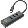SECOMP STANDARD USB-C - Gigabit Ethernet -muunnin + 3-porttinen USB 3.0 -keskitin (S1431)