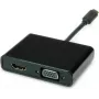 SECOMP STANDARD USB-C HDMI + VGA näyttösovitin, 4K HDMI, 1080p VGA, musta, 0,1m S3250