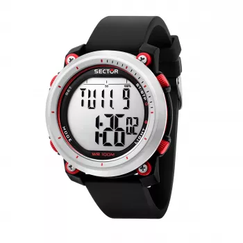 SECTOR MAN R3251546002 45 mm kvartsikello musta silikoniranneke