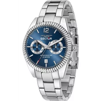 SECTOR MAN R3253240006 41 mm kvartsikello ruostumaton teräs musta kellotaulu hopeinen ranneke
