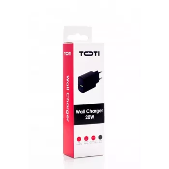 SEEK TOTI 20W Type-C + USB A -seinäpikalaturi, musta