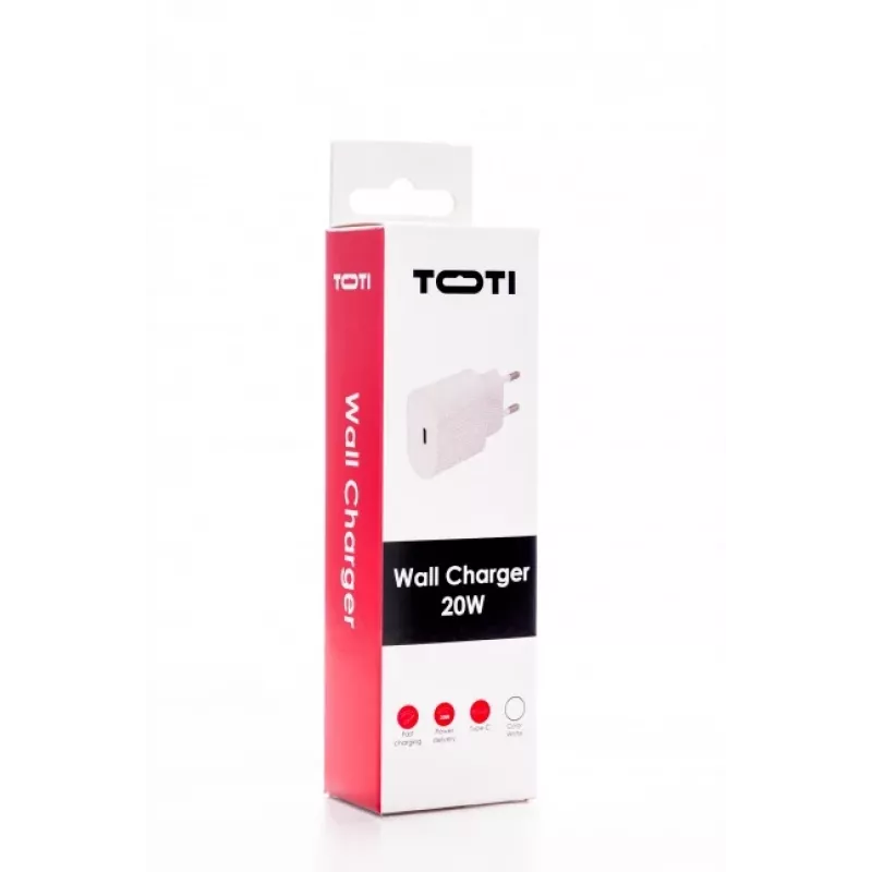 SEEK TOTI 20W USB-C PD kannettava seinälaturi, valkoinen