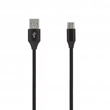 SEEK TOTI USB A - Micro USB, 2m punottu kaapeli, 2A, musta