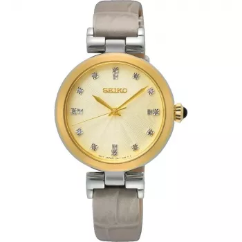 SEIKO SRZ546P1 naisten kvartsikello 30 mm ruostumaton teräs hopeinen kellotaulu