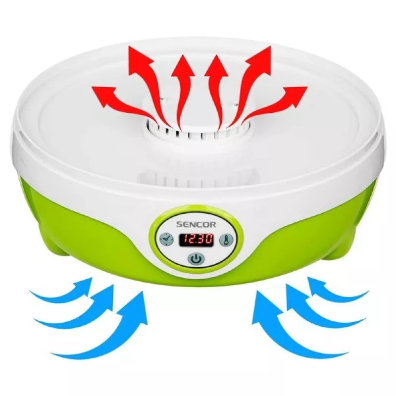 Sencor SFD 851GR kuivuri, 240 W, 25,5 cm siivilän halkaisija, 35-70°C, vihreä