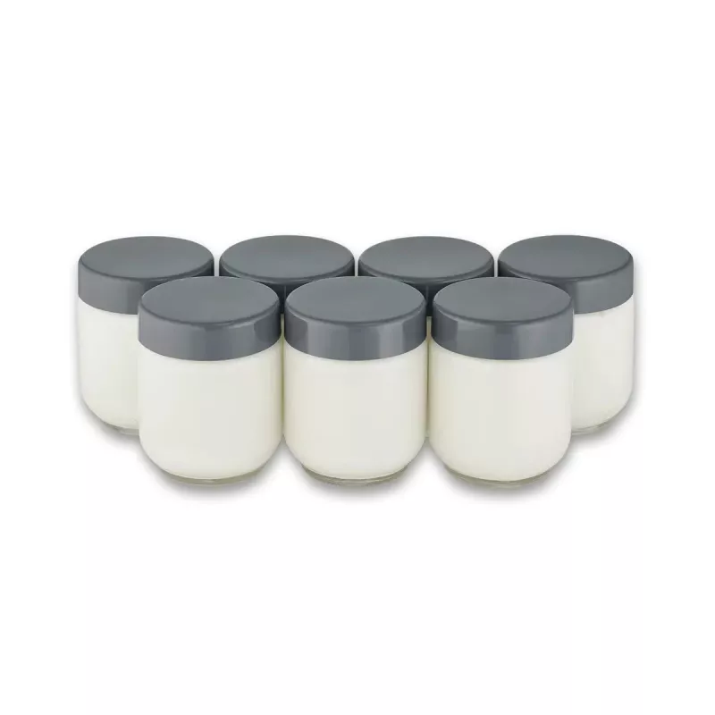 Severin JG 3510 jogurttikone, 7 x 150 ml purkkia, Dark Inox/musta