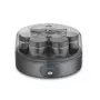 Severin JG 3510 jogurttikone, 7 x 150 ml purkkia, Dark Inox/musta