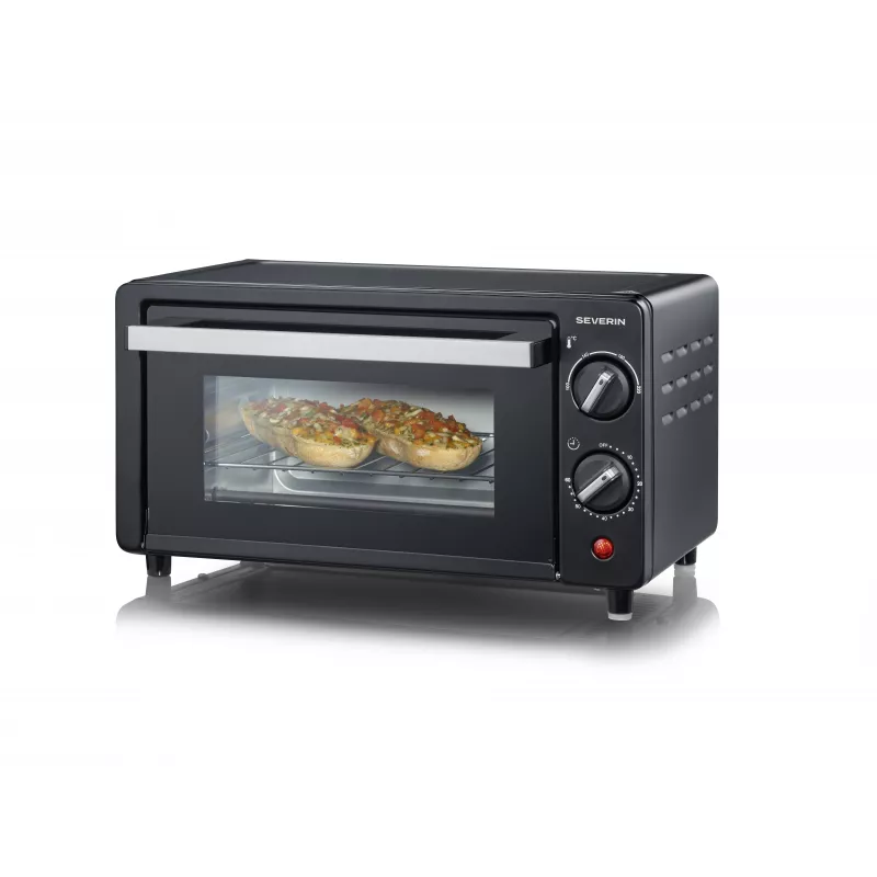 Severin TO 2062 minipaistinuuni, 9 L, 800 W, grillivarras, harjattu ruostumaton teräs/musta
