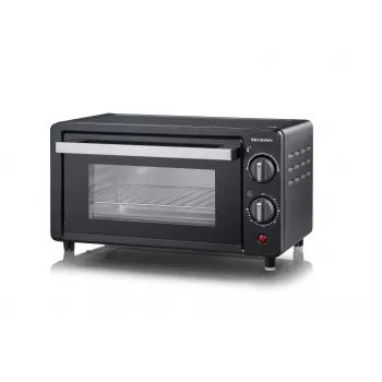 Severin TO 2062 miniuuni, 9 L, 800 W, vartaalla, harjattu ruostumaton teräs/musta