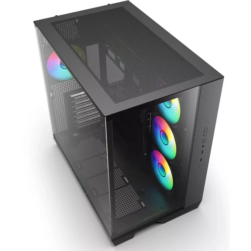 Sharkoon Steel Shark musta karkaistu lasi x2 Mid-Tower-kotelo