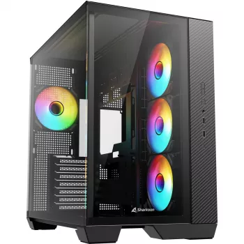 Sharkoon Steel Shark musta karkaistu lasi x2 Mid-Tower-kotelo