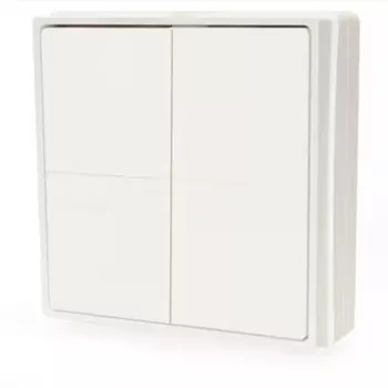 Shelly Blu ZB Wall Switch 4 älykäs langaton 4-painikkeinen seinäkytkin, Zigbee & Bluetooth, paristokäyttöinen, valkoinen Shelly_B_ZB_WS_4_SA
