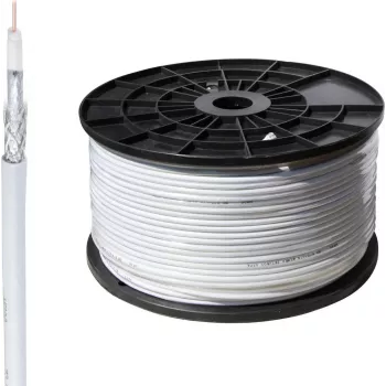 SHIVERPEAKS BASIC-S SAT koaksiaalikaapeli 100m, 1,1/5,0, 4-kertainen suojaus, CCS, 75 ohm, valkoinen BS81800-STAKU