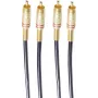 SHIVERPEAKS BASIC-S stereoäänikaapeli 2x RCA uros 2x RCA uros, 0,5 m, kullattu, musta BS40221