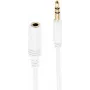 SHIVERPEAKS BASIC-S Super Slim 3,5 mm stereoäänen jatkokaapeli, uros-naaras, kullattu, valkoinen, 1,5 m (BS33982-W)