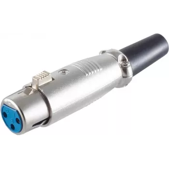 SHIVERPEAKS BASIC-S XLR-liitin, naaras, vedonpoistolla, 3-pin, niklattu sinkkipainevalu, juotosliitäntä, BS55020
