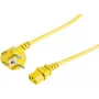 SHIVERPEAKS BS09-05182 keltainen 1,8m CEE 7/7 IEC C13 virtajohto