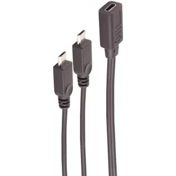 SHIVERPEAKS BS13-20021 USB-C - 2x Micro-USB B -haaroituskaapeli 0,3 m musta