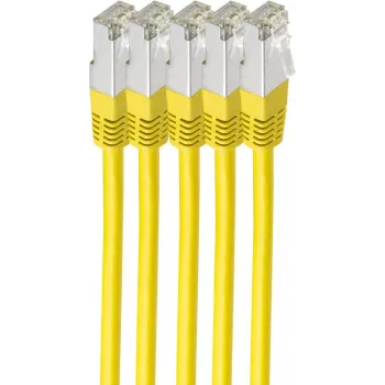 Shiverpeaks BS75711-HY-SET5 Cat6 S/FTP -verkkokaapeli, 1 m, keltainen, LSZH, 5 kpl:n pakkaus