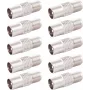 SHIVERPEAKS BS85322-SET10 IEC-pistoke F-liitäntään koaksiaaliadapteri, 10 kpl:n pakkaus, hopea