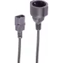 SHIVERPEAKS IEC C14 - CEE 7/3 virtasovitinkaapeli, 1 m, 1 mm², 10 A, 250 V, musta BS09-07025