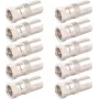 SHIVERPEAKS IEC-naaras - F-uros koaksiaalisovitin, 10 kpl:n pakkaus, 75 ohmia, hopea BS85321-SET10