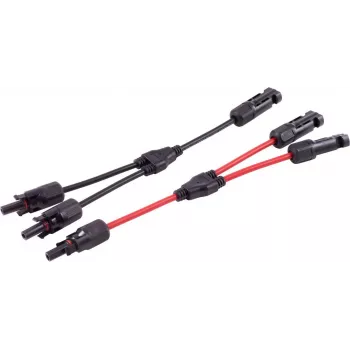 SHIVERPEAKS PV4 T-sovitin kaapelisarja, 2-1, 4 mm², punainen/musta, 30 cm (BS02-21022)
