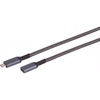 SHIVERPEAKS S-Conn 14-74006 USB-C - USB-C-kaapeli 1m USB 3.2 Gen 2 10Gbps 100W PD musta & valkoinen