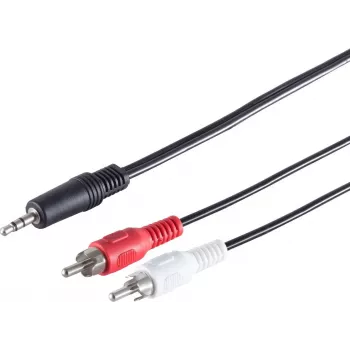 SHIVERPEAKS S-Conn 3,5 mm 2x RCA audiokaapeli 2,5 m musta punainen valkoinen (30832-2.5)