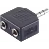 ShiverPeaks S/CONN maximum connectivity 3,5 mm stereo-jakoadapteri, 1 liitin 2 naarasliittimeen, nikkelöity, musta (57080)
