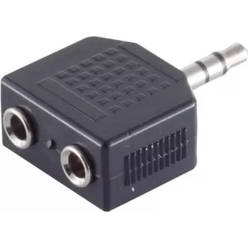 ShiverPeaks S/CONN maximum connectivity 3,5 mm stereo-jakoadapteri, 1 liitin 2 naarasliittimeen, nikkelöity, musta (57080)