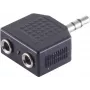 ShiverPeaks S/CONN maximum connectivity 3,5 mm stereo-jakoadapteri, 1 liitin 2 naarasliittimeen, nikkelöity, musta (57080)