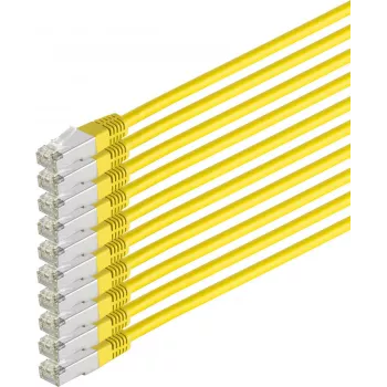 SHIVERPEAKS S/CONN maximum connectivity Cat 6 S/FTP PIMF halogeeniton verkkokaapelisarja, 10x 1,0 m, keltainen (75711-HY-SET-10)