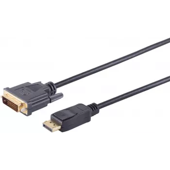 SHIVERPEAKS S/CONN maximum connectivity DisplayPort - DVI-D kaapeli, 20-pin DP uros - 24+1 DVI-D uros, kullatut koskettimet, 7,5 m, musta 77497-1