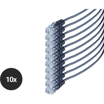 SHIVERPEAKS S/CONN maximum connectivity puhelinliitäntäkaapeli, RJ11-pistoke - RJ11-pistoke, pyöreä, musta, joustava, kupari, 2,0 m, 10 kpl:n pakkaus (SO70084-2-SET10)