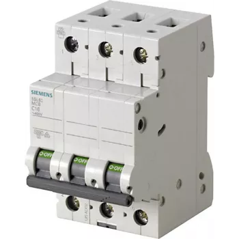 Siemens 5SL6340-7 3-napainen 40 A 400 V C-käyrän johdonsuojakatkaisija, 6 kA katkaisukyky, DIN-kiskoasennus