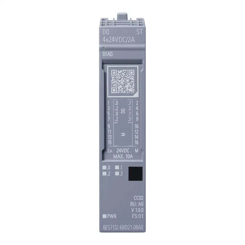 SIEMENS SIMATIC ET 200SP digitaalilähtömoduuli DQ 4x24VDC/2A ST (6ES7132-6BD21-0BA0)