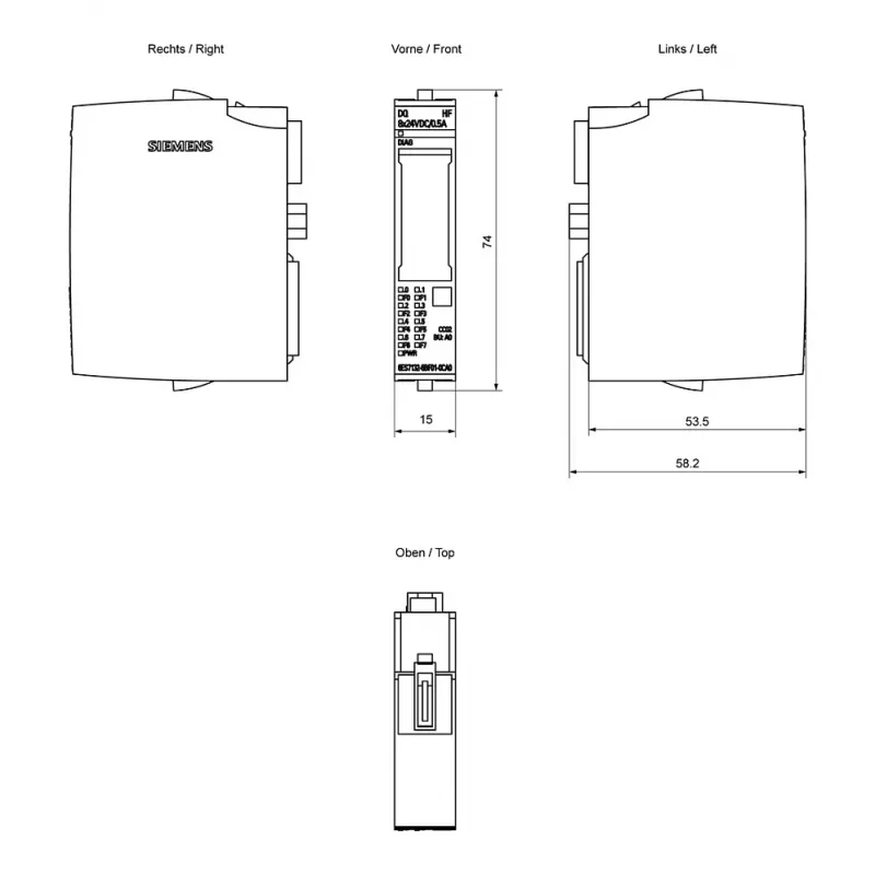 Siemens SIMATIC ET 200SP digitaalilähtömoduuli DQ 8x24VDC 6ES7132-6BF01-0CA0