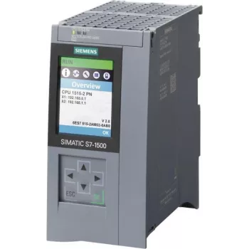 Siemens SIMATIC S7-1500 CPU 1515-2 PN, 500 KB ohjelmamuisti, 3 MB datamuisti, 2 PROFINET-liitäntää, 3-porttinen kytkin, 24 V DC 6ES75152AM020AB0