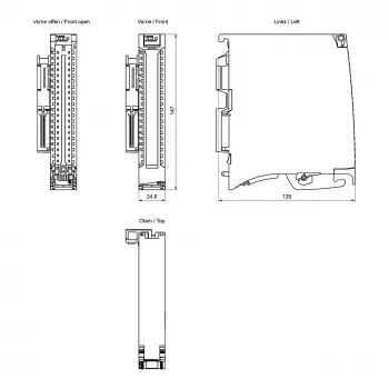Siemens SIMATIC S7-1500 digitaalinen tulomoduuli DI 16 x 24V DC, 16 kanavaa, Type 3, diagnostiikka, isokroninen tila