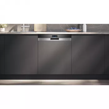 SIEMENS SN57TS00CE iQ700 täysin integroitu astianpesukone (harjattu ruostumaton teräs/musta, 60 cm, Home Connect)