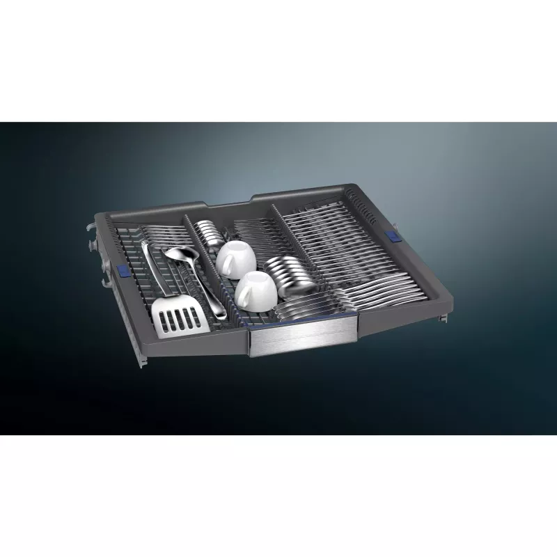 SIEMENS SN57TS00CE iQ700 täysin integroitu astianpesukone (harjattu ruostumaton teräs/musta, 60 cm, Home Connect)