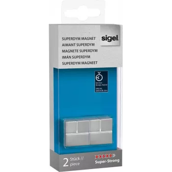 SIGEL SuperDym neodyymikuutiomagneetit GL706, 20 x 20 x 20 mm, 2 kpl, hopea