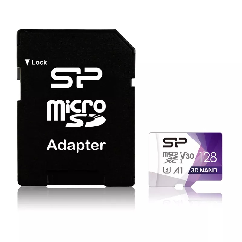 Silicon Power 128GB Superior Pro microSDXC UHS-I U3 V30 A1 -muistikortti SD-sovittimella