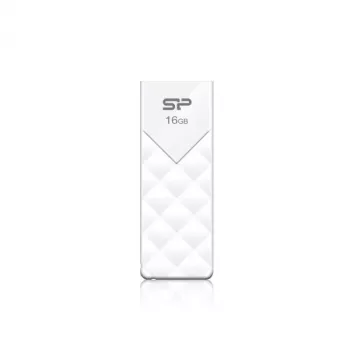 Silicon Power 16GB USB 2.0 flash-asema, sisäänvedettävä muotoilu ilman kantta, valkoinen