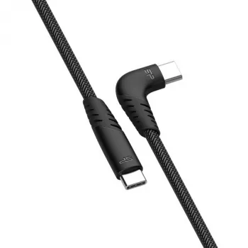 Silicon Power Boost Link Nylon LK50CC USB-C – USB-C -kaapeli 1 m, 60 W, L-muotoinen (SP1M0ASYLK50CC1G)