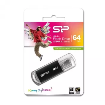 Silicon Power Ultima II i-Series USB-muistitikku 64GB, musta (SP064GBUF2M01V1K)