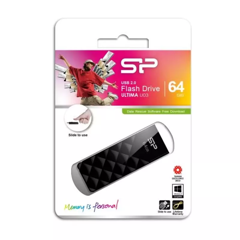 Silicon Power Ultima U03 64GB USB-muistitikku, musta (SP064GBUF2U03V1K)