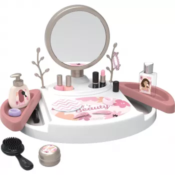 SIMBA-DICKIE My Beauty Studio interaktiivinen meikkipöytä roolileikkiin valaistulla peilillä ja 10 lisävarusteella lapsille 3-6-vuotiaille